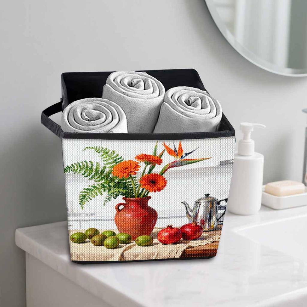 5D Diamond Painting Storage Basket Vases and Fruits Full Round Drill Mosaic Diamond Embroidery Belief In Heart Cross Stitch Kits Home Decor Home Decor