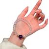 Rose Gold Dream Original Natural White Crystal Beaded Bracelet Sparkly Fashion Jewelry Women