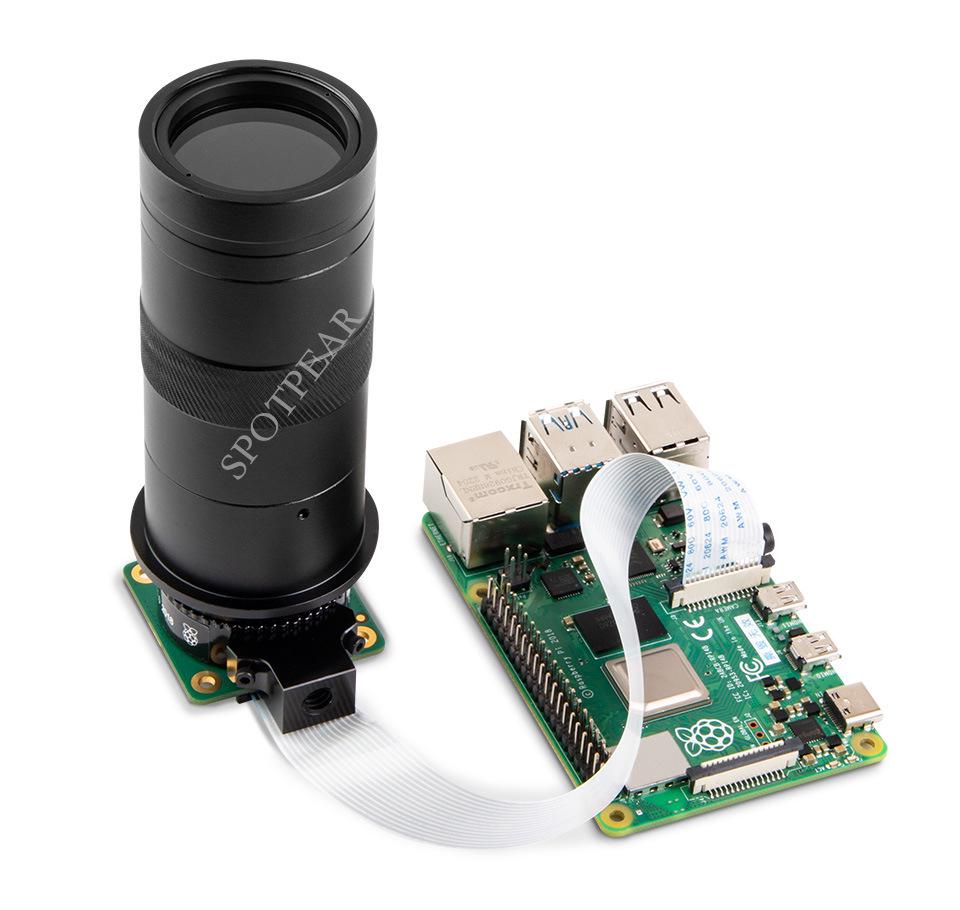 100x Mikroskopobjektiv für Raspberry Pi HQ-Kamera, C/CS-Mount