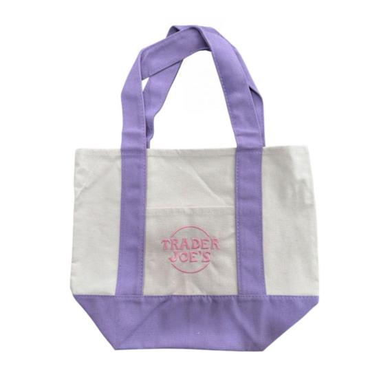 

Canvas Tote Bag Lightweight Reusable Tote Machine Washable Handbag for Daily Essentials Small Groceries 33cm светло-фиолетовый