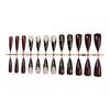 Almond Press on Nail Leopard Fake Nail Stick on Nail in 12 Sizes,24Pcs French Nail Tips for DIY Nail Art Decorations