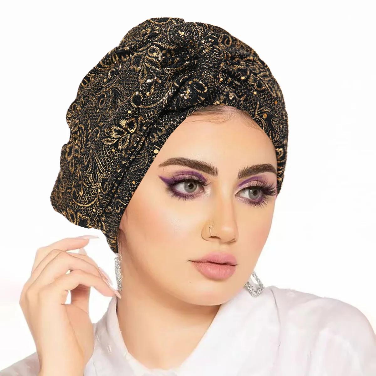 

New Twist Knot Print Muslim Women Hijab Chemo Cap Indian Turban Bonnet Strech Indian Femme Headwrap Scarf Hair Loss Hat Headwear