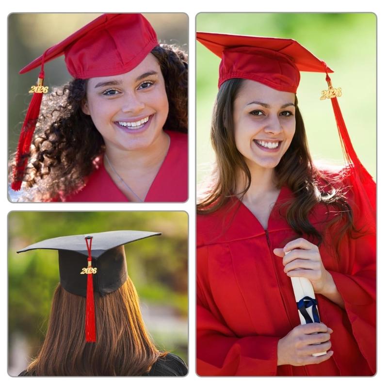 10 Piezas Borlas de Graduación 2026 con Colgante del Año Borlas para Birretes y Togas Académicas y Ceremonias de Graduación
