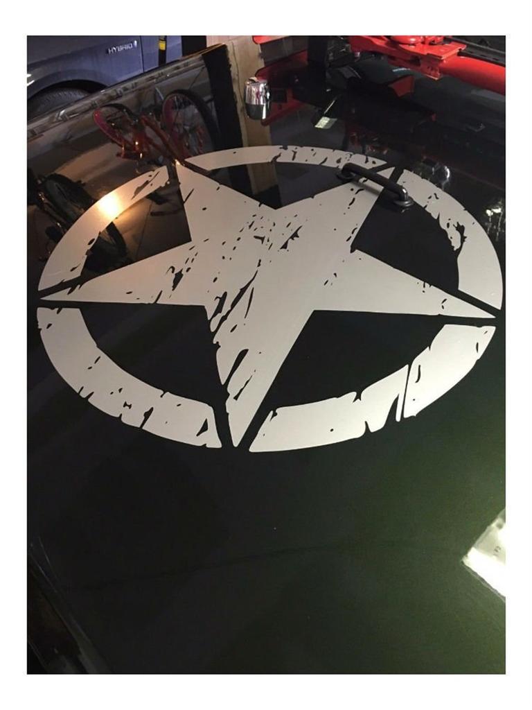1x White Star Pattern Stylish Car Sticker Decal High Quality Vinyl For Truck SUV