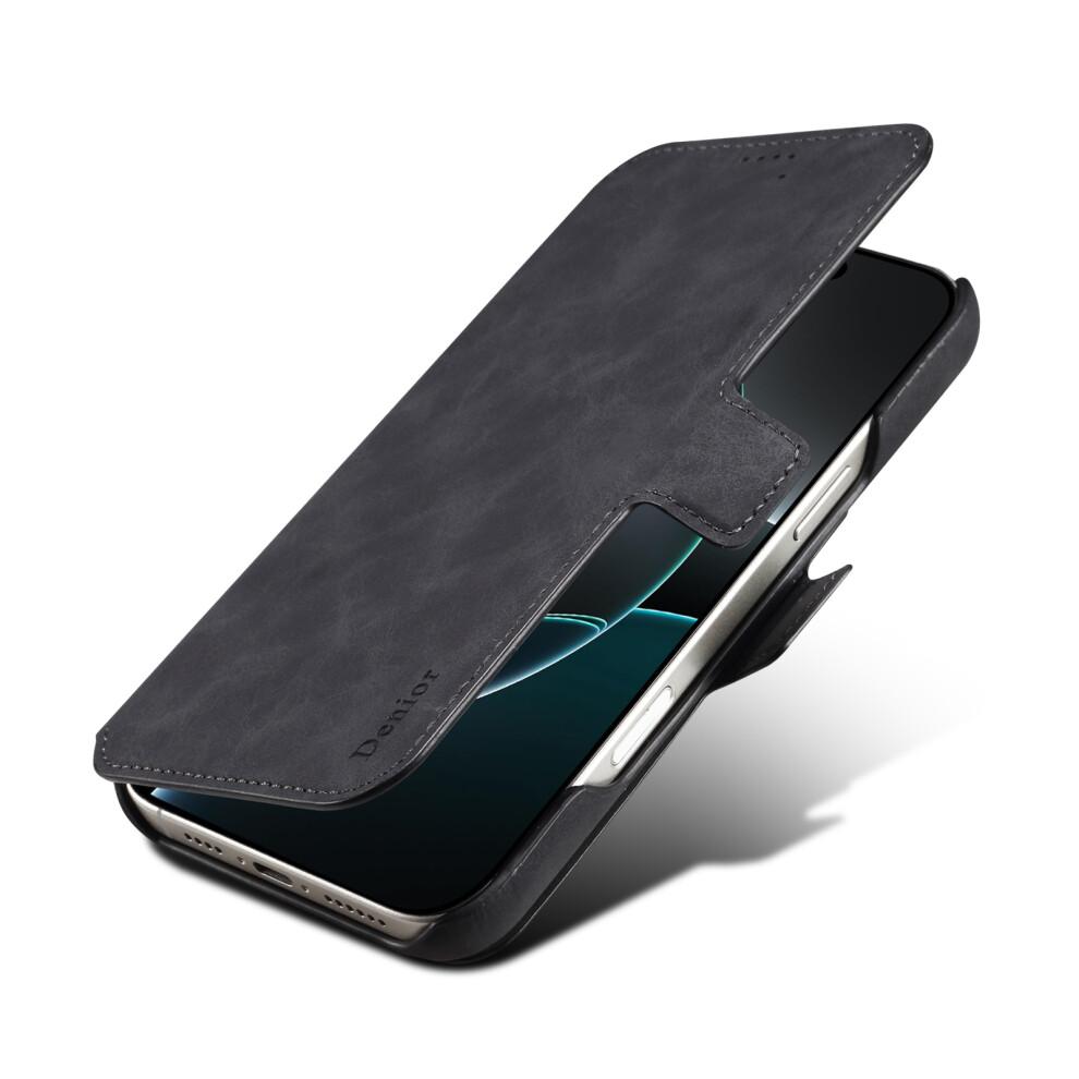 (Black) For iPhone 16 Pro Max Case Leather+PC Magnetic Detachable Wallet Phone Cover