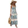 Spring and Summer New Bohemian Holiday Style Suspender Skirt European and American Ethnic Style Print Dress