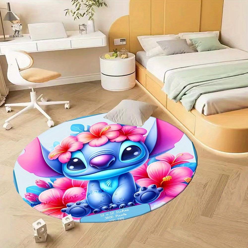 1pc Stitch Round Area Rug , Playroom Bedroom Living Room Indoor Decor Rug , Perfect for Leisure Areas , Bedside , Cloakroom , and Outdoor Sp