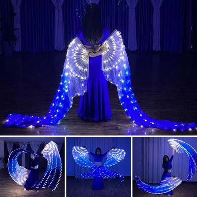 Jedwabne Wachlarze do Tańca Brzucha LED Propsy do Występów Uniwersalny Wachlarz LED Występ Sceniczny