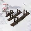 Fish Tank Decor: Artificial Mountain & Wooden Suspension Bridge Set
