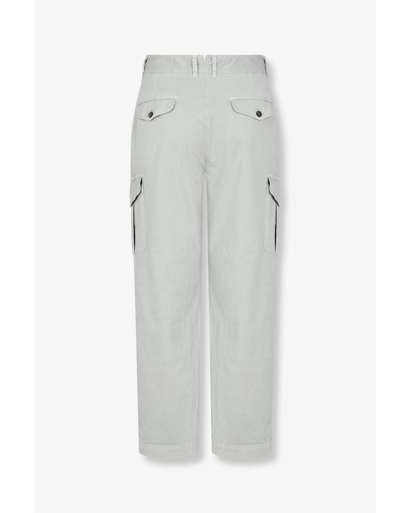 MAN ON THE BOON Men'S One-Pleat Cotton Cargo Pants_Light Grey 4714104015