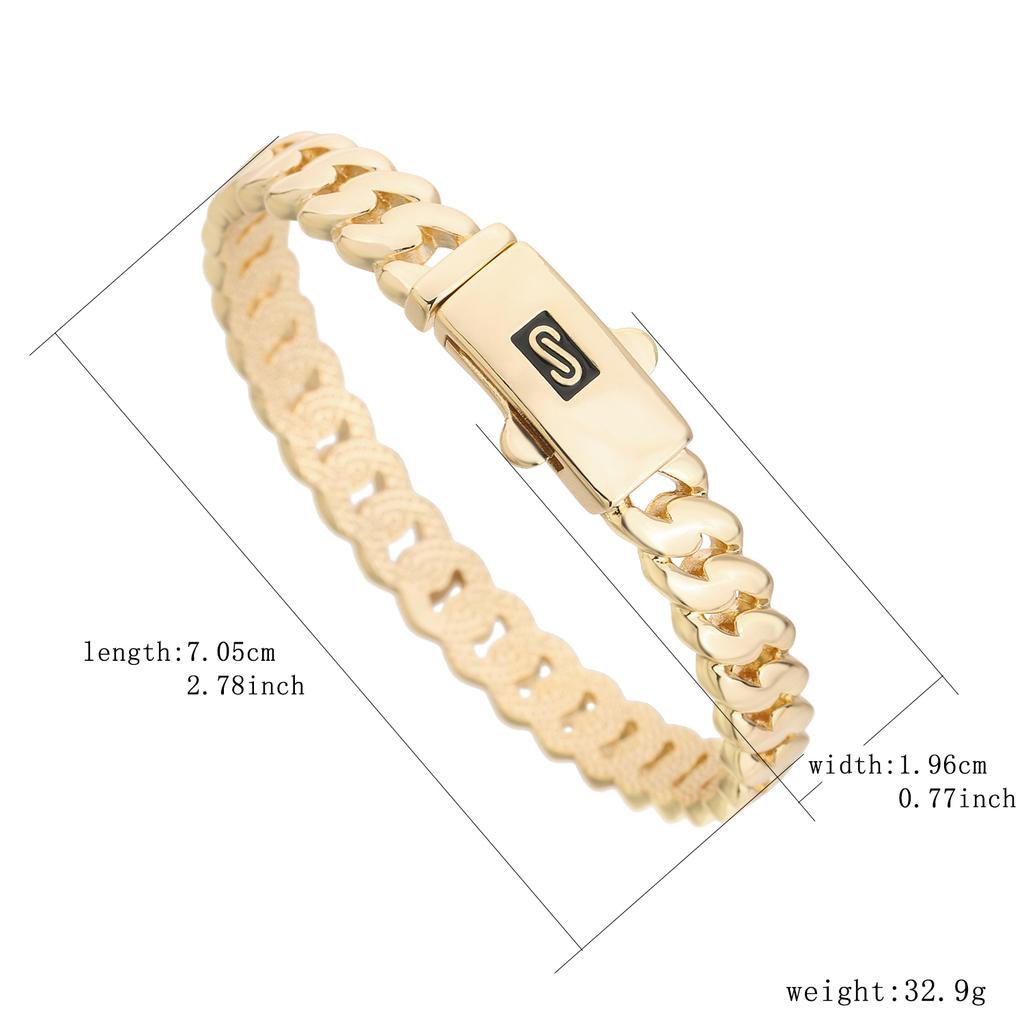 New Monaco Bracelet, 14K Gold Plated, Luxurious and High-end, a Perfect Christmas, New Year's, or Birthday Gift for Women.