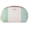 Tricolor Large Capacity Double Zipper Makeup Pouch Riberte Series [Clelia] [CL-17088] (Alibio Green)