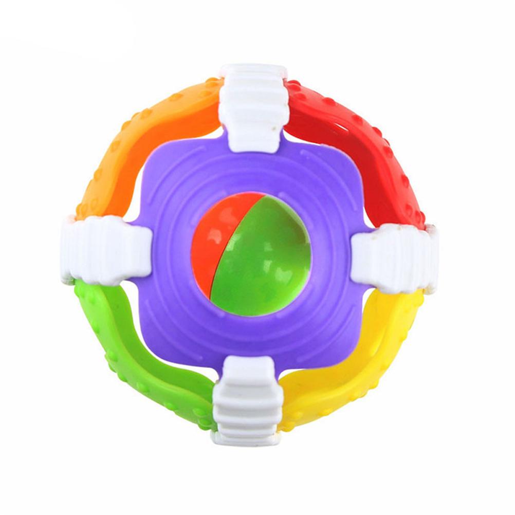 Newborn Baby Toys Infant Early Learning Bell Bell Soft Plastic 6 Color Hand Ball Rattle