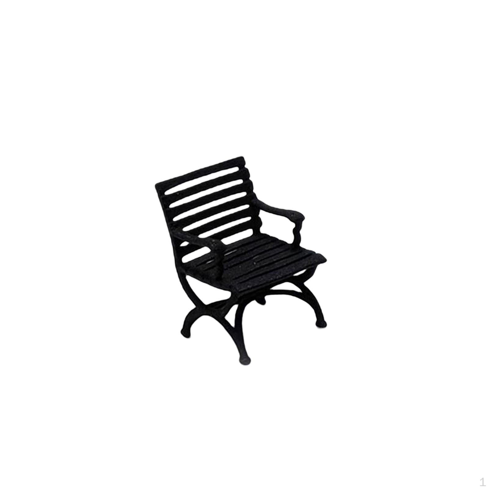 

1/64 Miniature Balcony Chair Statues Decorative Resin Gifts Collection for DIY Projects Architecture чорний