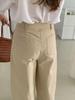 2026 Spring Khaki High-Waisted Wide-Leg Pants for Women – Slimming, Casual, Draping, Roll-Up Style