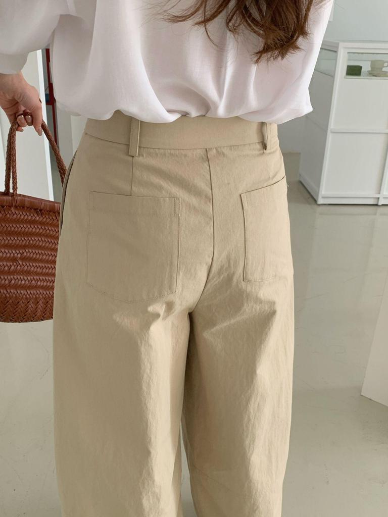 2026 Spring Khaki High-Waisted Wide-Leg Pants for Women – Slimming, Casual, Draping, Roll-Up Style