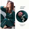 Ladies' 100% Cotton Long Sleeve Pajama Set Spring/autumn Thin Style Winter Warm Homewear Suit