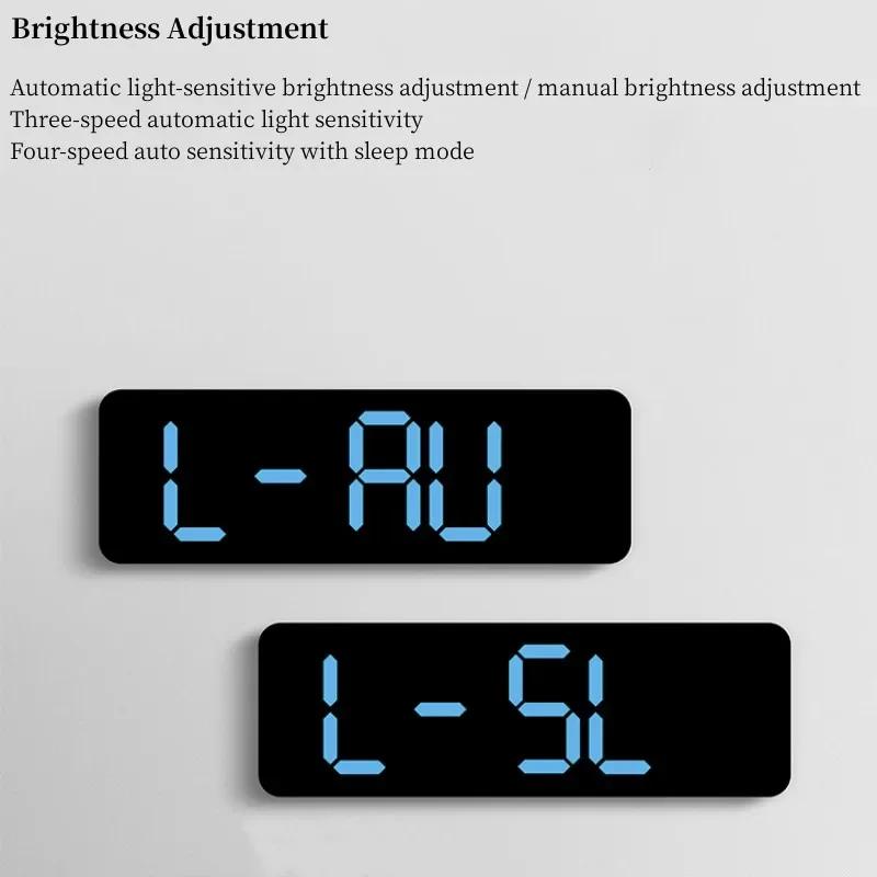 9 Inch Large Digital Wall Clock with Temperature Humidity Display,Auto Dimmer,USB Powered,12/24H LED Alarm Clock for Home Office