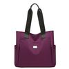 Borsa a Tote in Nylon da Donna Grande Capacità Stile Urbano Con Chiusura a Zip Per Uso Quotidiano