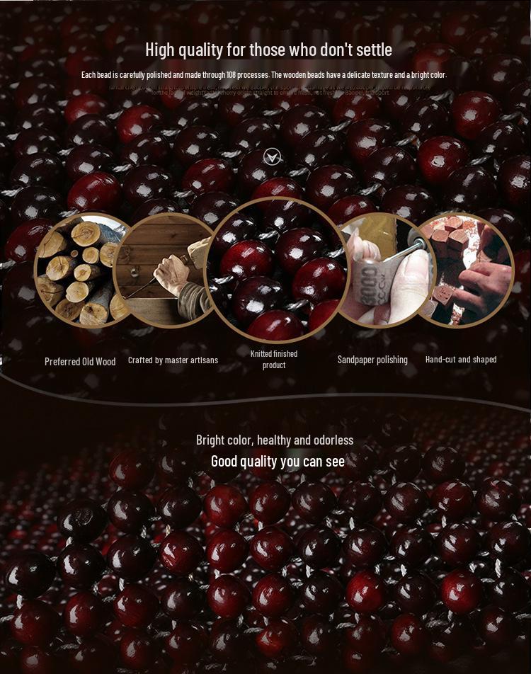 XB162 Wooden Bead Seat Cushion, Summer Breathable, No Backrest, Universal for All Seasons.