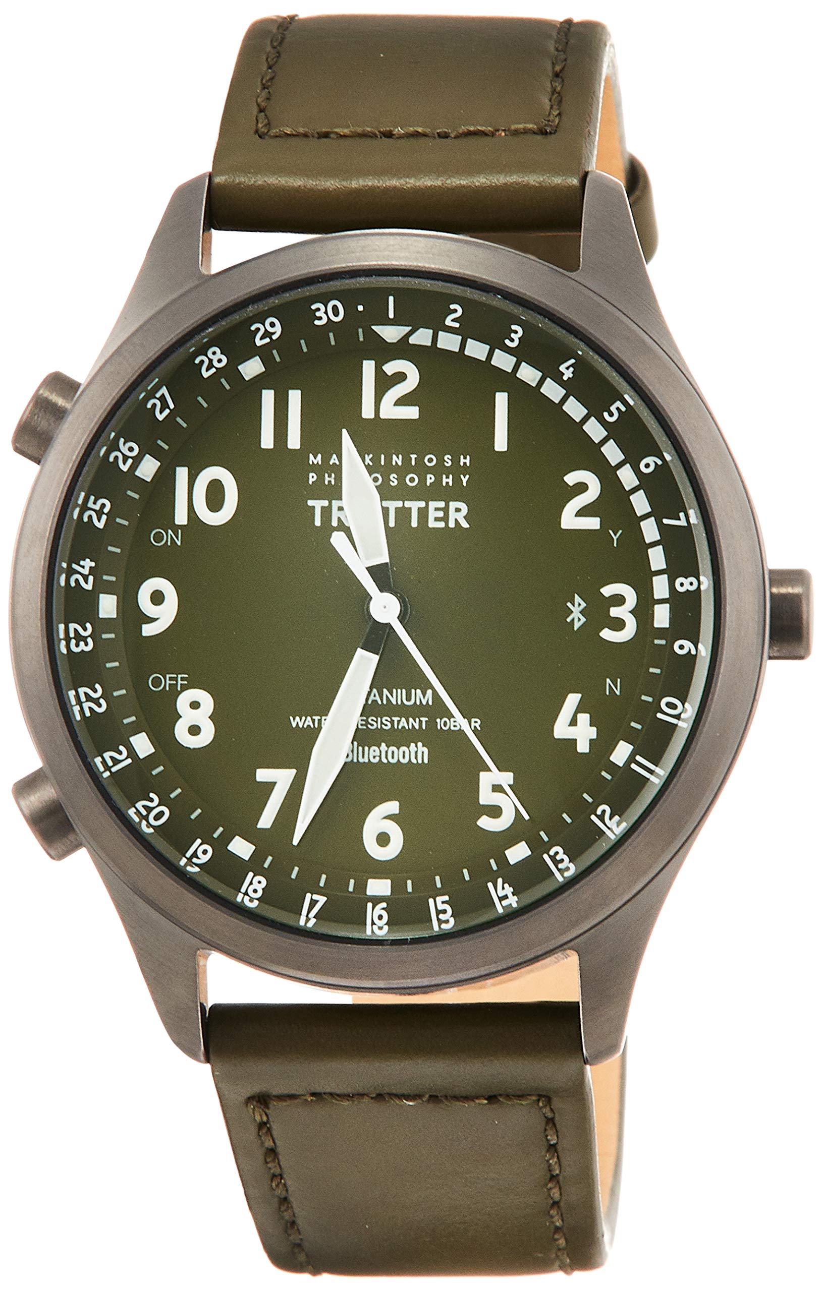 

Macintosh Philosophy TROTTER Smart Watch Bluetooth Синхронизация времени Функция таймера на 3 минуты Титановый календарь Нотация Усиленная водонепроницаемость для