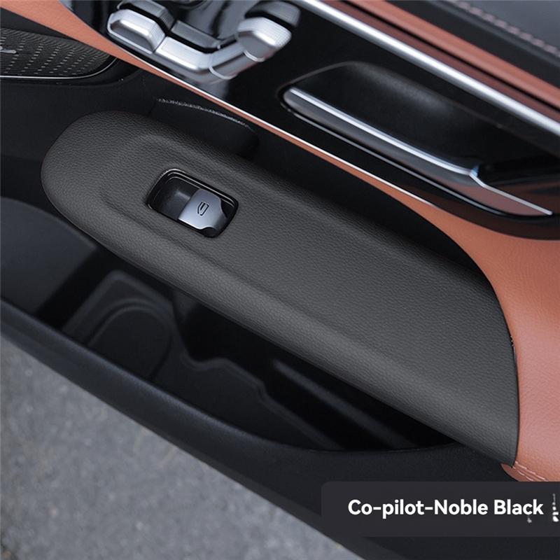 Accessories Door Window Glass Lift Button Cover Trim Frame Leather Sticker For Mercedes Benz-A87Q