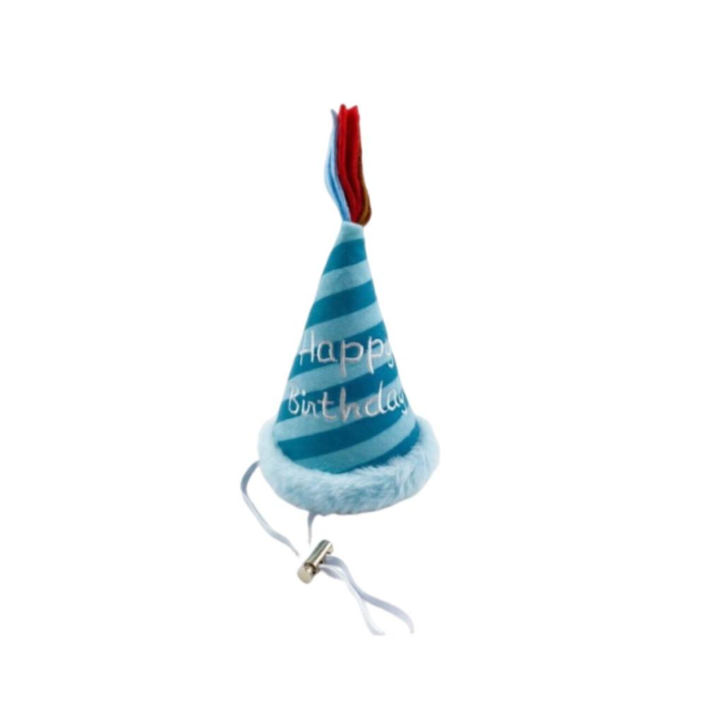 Adjustable Pet Birthday Hat Plush Cone Birthday Hats Striped Celebration Hat Holiday Decoration