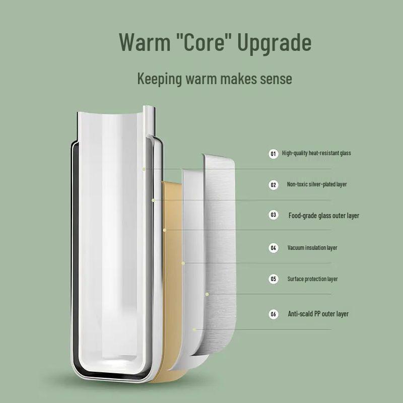 Large Glass Liner Thermos Flask for Home and Student Dormitory Use