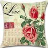 Retro Plant Floral Print Linen Pillow Case Home Living Room Sofa Car Cushion Pillow