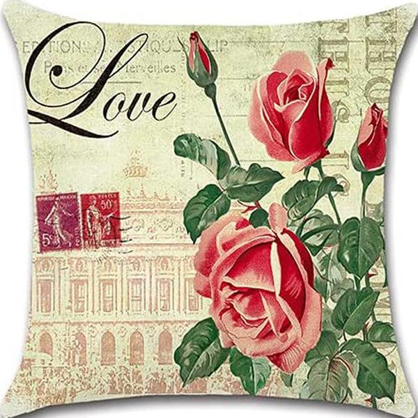Retro Plant Floral Print Linen Pillow Case Home Living Room Sofa Car Cushion Pillow