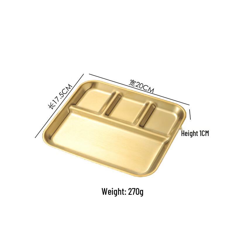 Set of 4 Golden 5-Grid BBQ Grill Plates
