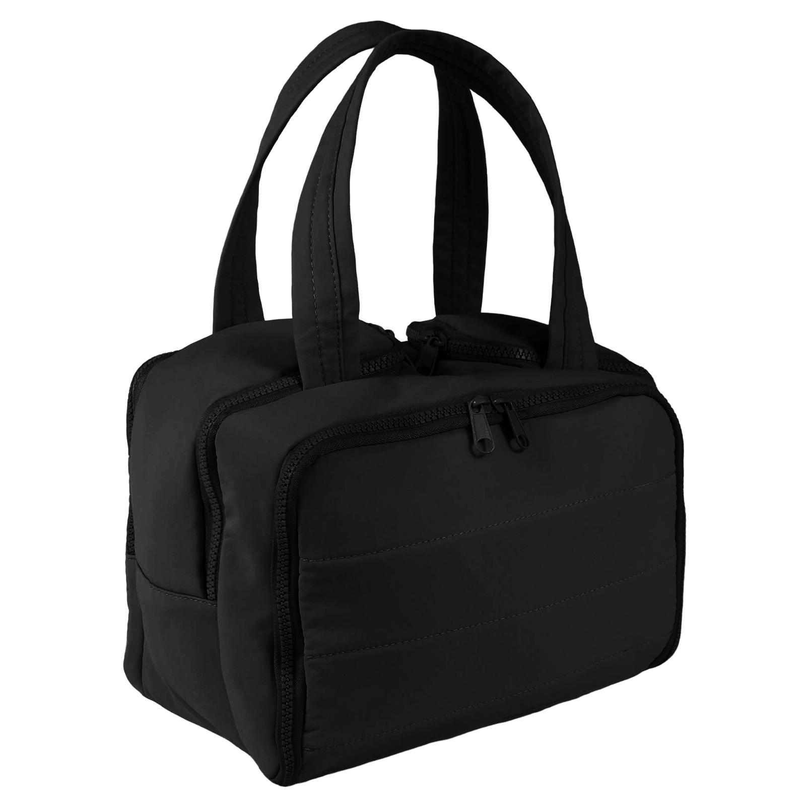 

New Women s Travel Cosmetic Bag Portable Toiletry Bag with Handle Large Capacity Luxury Makeup Bag for Travel Gym Camping чёрный