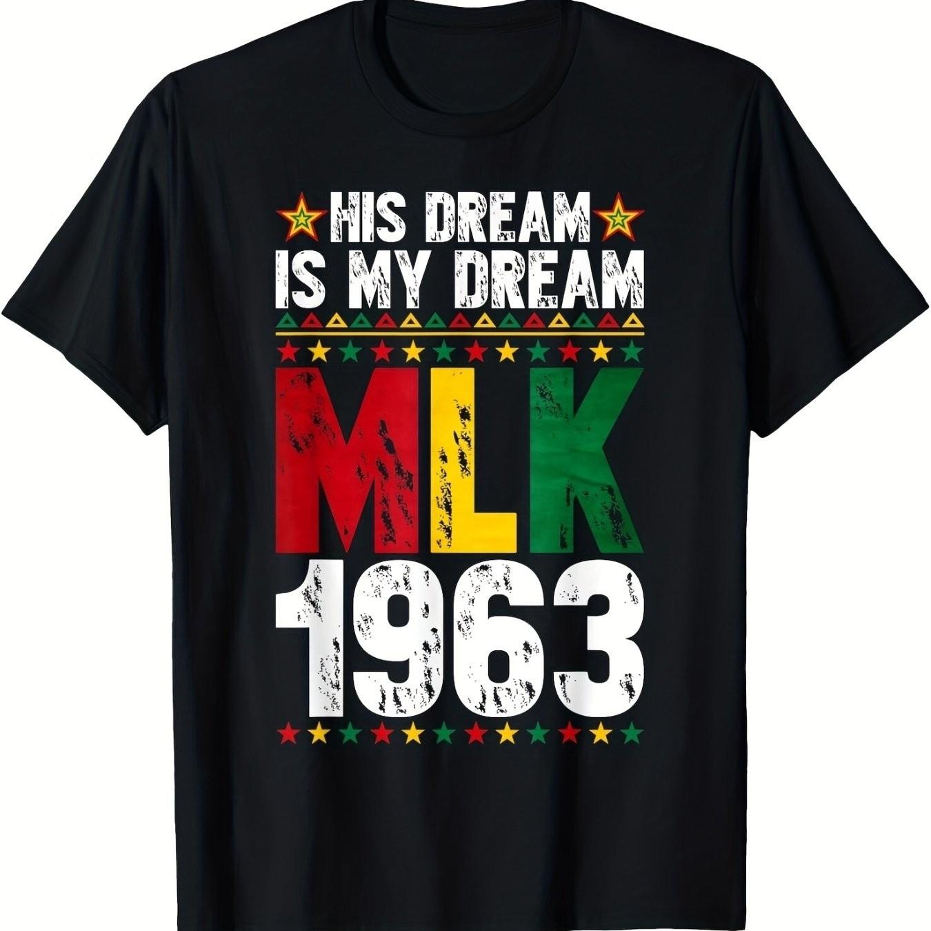 1963 His Dream Is My Dream Graphic Print Short Sleeve T-Shirt Men Casual Round Neck Tee S