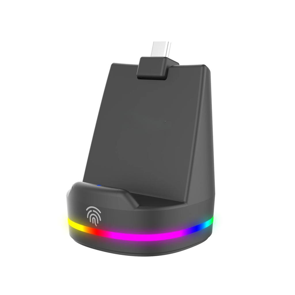 Colorful Charging Stand for PS5 Portal with Vibrant RGB Lighting Effects,Magnetic Contact Charging & Handle Charging Base