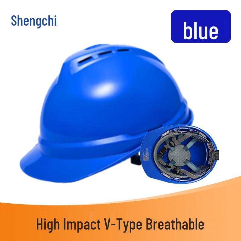 Shengchi Men's Anti-Smash Breathable Safety Helmet, Transparent Three-Ribbed, ABS Thickened for Construction Workers