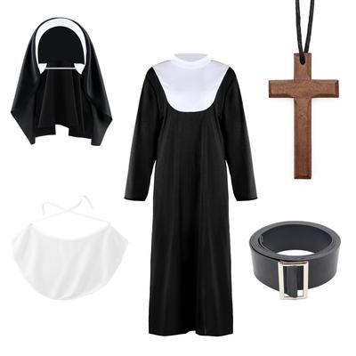 Halloween zakonnica hidżab kostium przebranie krzyż misjonarski Notre Dame śliniaczek zabawa cosplay