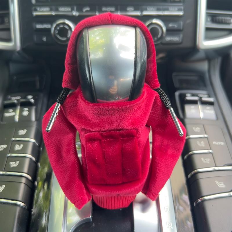 Car Shift Handle Hoodie Fashion Funny Handle Cover Grip Non-Slip Protective Covers Shift Knob Cover Interior Accessories