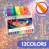 Glitter Acrylic Marker Pen Set for Kids and Students - Colorful Art and DIY Journal Brushes