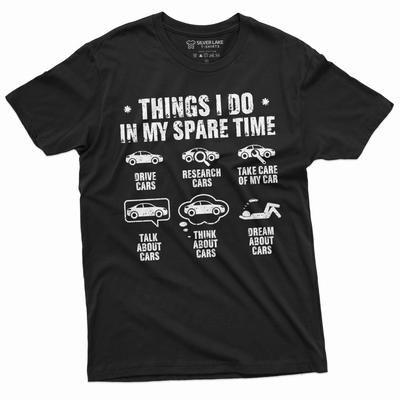 Zabawna koszulka bawełniana 100% dla mężczyzn, entuzjastów samochodów Męskie T-shirty Najlepsze rzeczy, które robię w wolnym czasie koszulka z samochodem