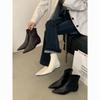 Pointed short boots, fried street elastic boots show leg length, increase height, thin and high-value naked boots