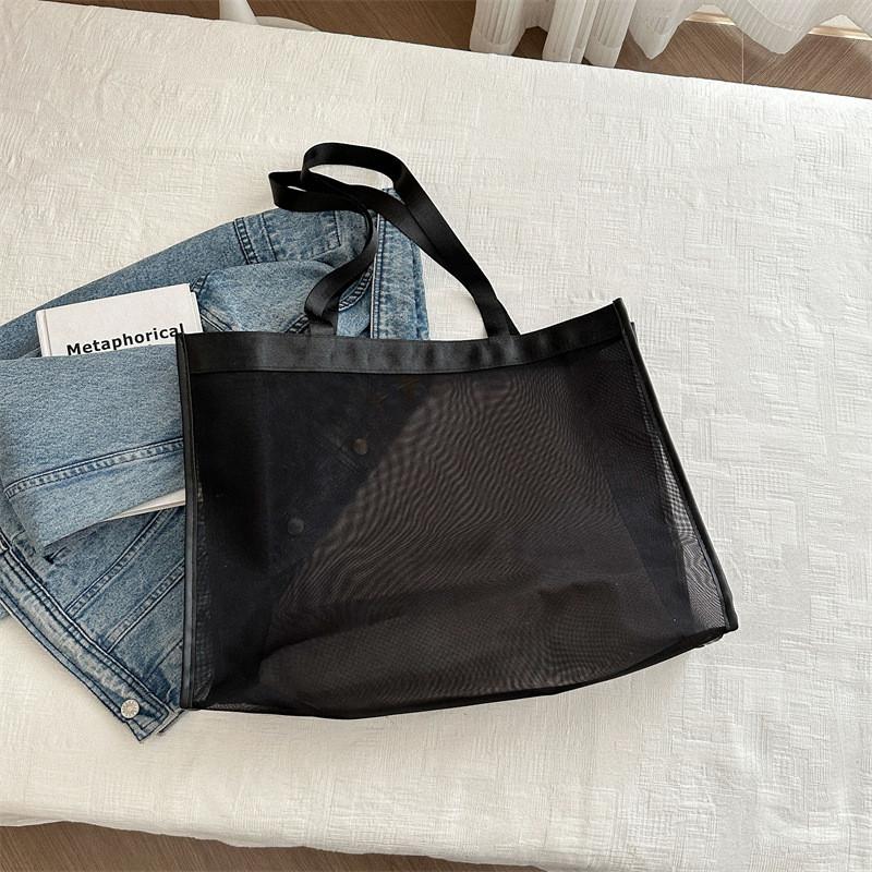 Modern Casual Spring Shoulder Bag Elegant Simple Design Large Tote With Pocket чёрный