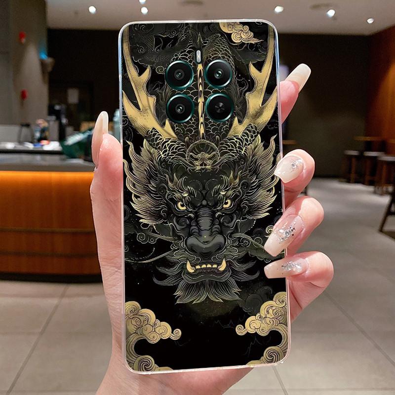 Transparent TPU Casing For Realme 12+ 12 12x 5G Case Luxury Dragon Cute Cool Boys Girls Back Cover For Realme 12 Plus Phone Case