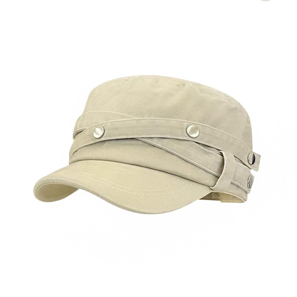 Y2k Rivet Flat Top Hat Spice Girls Retro Baseball Cap Casual Equestrian Hat Ladies
