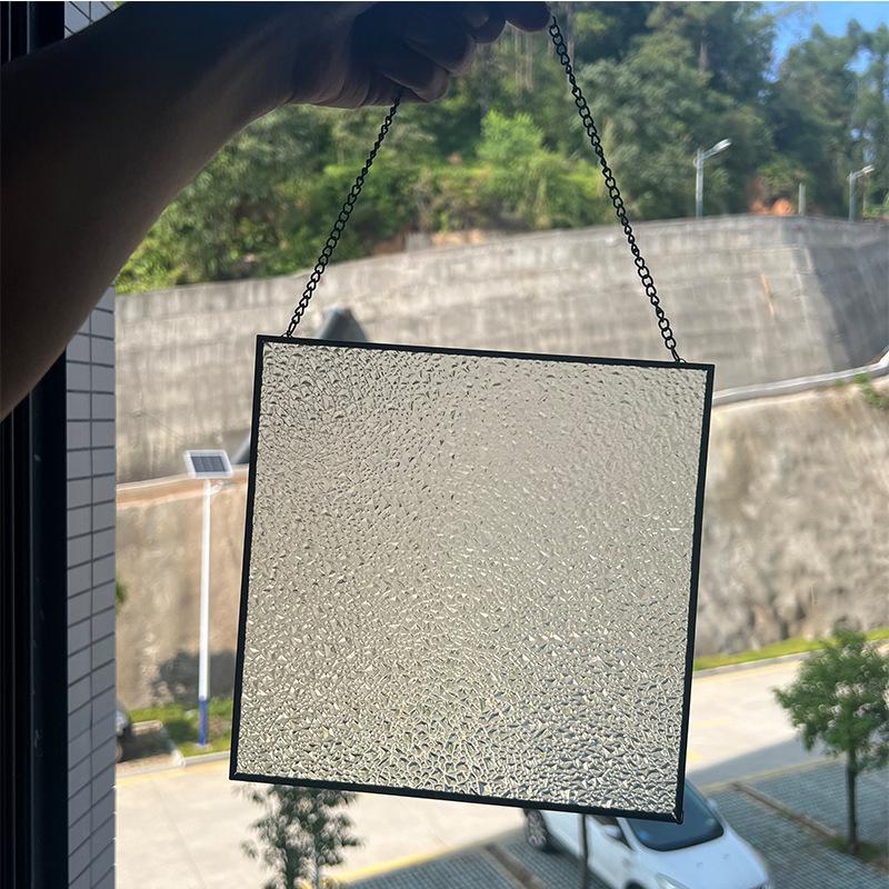 Sunshine Catcher Glass Decorative Pendant Square Rectangular Glass Handmade DIY Glass Painting Decoration