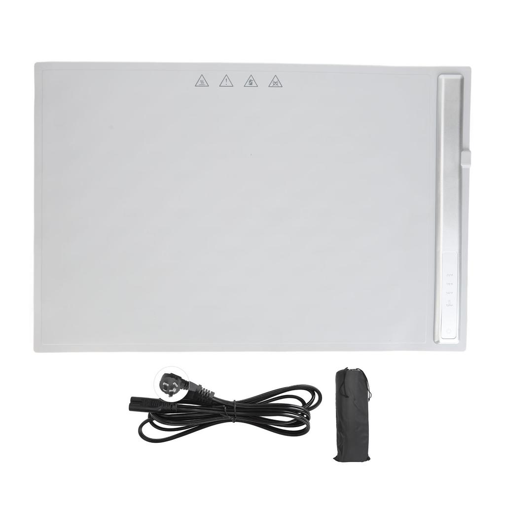 Elektrische Warmhalteplatte Grau Flexibel Speisenwärmer Faltbares Silikon 15x23in 3 Temperatur Touch