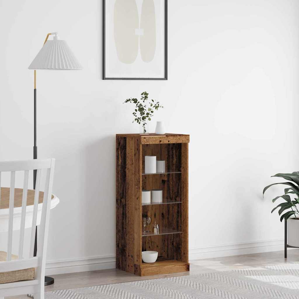 LED Sideboard Reclaimed Wood Look 41 x 37 x 100 cm Engineered Wood