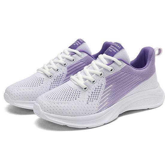

Spring Autumn New Mesh ladies shoes Outdoor running non slip footwear Weave Sport Casual Light Soft Sole Running women Shoes 39 фиолетовый
