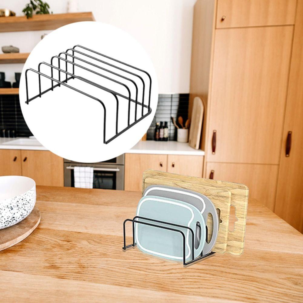 Bolded Chopping Board Organizer Iron Art Dish Holder Cutting Board Storage Shelf Pot Lid Rack  Tray