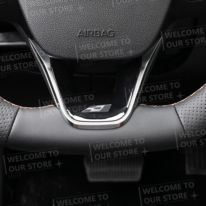 3D Metal Racing Flag Car Steering Wheel Badge Sticker Styling Interior Dekoration For Mill Alhambra Ibiza Leon Cupra Ateca Arosa