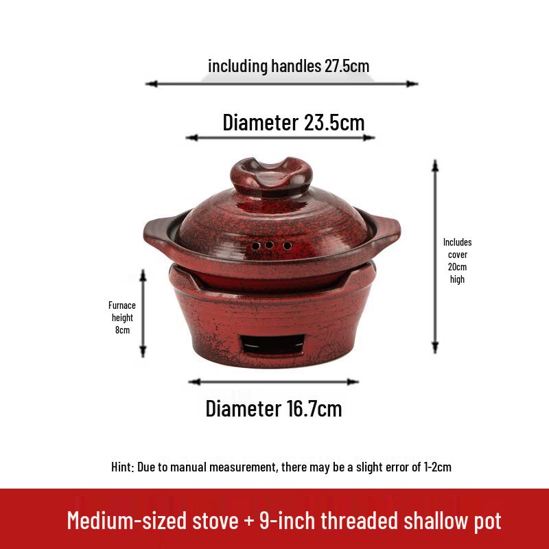 Red Ceramic Casserole Pot